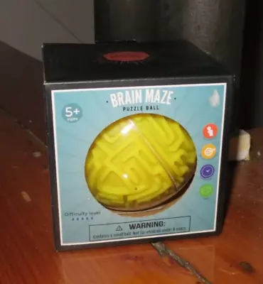 Puzzle Ball  Game New Brain Maze Puzzle Game Yellow Puzzle Ball NIB • $8.99