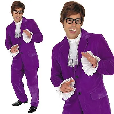 £36.99 • Buy Mens 60s Gigolo Powers Fancy Dress Austin Costume+ Accessories -FAST + FREE POST