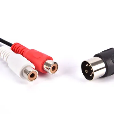 MIDI DIN 5P Male To 2 RCA Phono Female Socket Jack MF Audio Cable 0.5 C ZgS-'h • $8.56