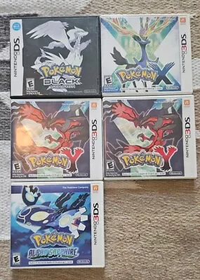 Pokemon NINTENDO 3DS GAME CASES & Manuals Lot ONLY NO GAMES Black Alpha Sapphire • $15.38