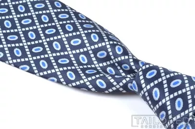 STEFANO RICCI Recent Blue Orb Box Check 100% Silk Mens Luxury Tie - 4.00  • $51