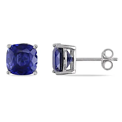 Amour Sterling Silver Created Blue Sapphire Stud Earrings • $54.82