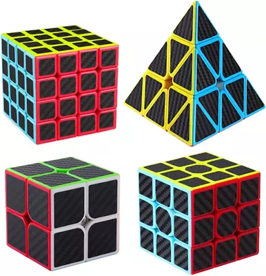 Speed Cube Set Speed Cube Bundle Of 2x2 3x3 4x4 And Pyramid Cube Smoothly Magic • $25.76