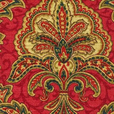 Mill Creek Raymond Waites LA SCALA SCARLET Red Drapery Curtain Sewing Fabric BTY • $12.99