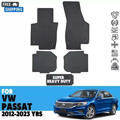 For 2012-2023 VW PASSAT Floor Mats All Weather Super Heavy Duty Rubber Black • $79.99