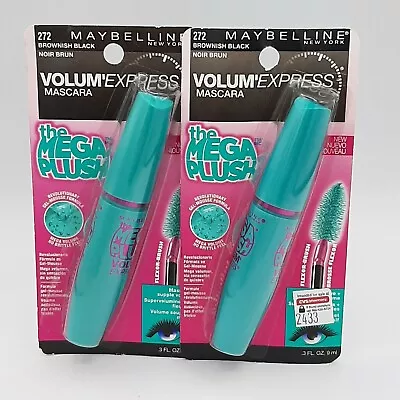 2 Maybelline Volum' Express The Mega Plush Washable Mascara Brown Black • $6.99