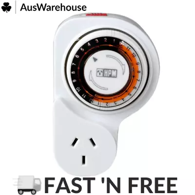HPM Plug In Timer 24 Hour 24hr Analog Timer Time10A 2400W Offset Double Pole NEW • $35.12