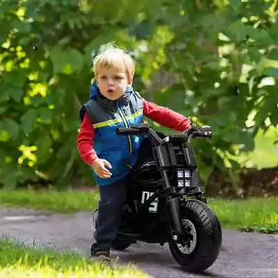 6V Kids Electric Battery Ride On Motorbike Training Wheels 3-5 Years Black • £50.95