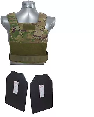 Tactical Scorpion Body Armor Bobcat Concealable Carrier + Level IIIA Hard Plates • $116.96