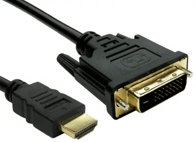 £3.49 • Buy 1m DVI To HDMI Cable PC To Monitor DVI-D PC Laptop To TV Adapter Converter Lead