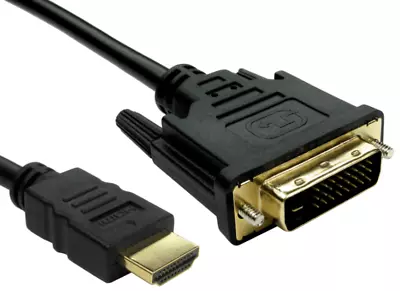 1m DVI To HDMI Cable PC To Monitor DVI-D PC Laptop To TV Adapter Converter Lead • £3.79