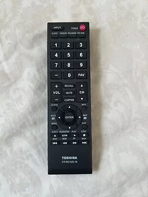 Genuine Toshiba CT-RC1US-16 Led TV Remote Control 32L220U 43L420U 49L420U Oem • $8.95
