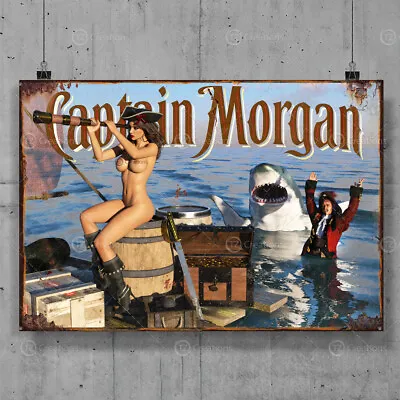 £14.99 • Buy Captain Morgan Vintage Metal Tin Plaque Signs Man Cave Pub Club Cafe TIKI BAR
