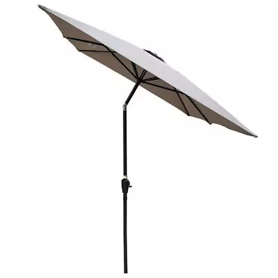 9ft X 6ft Wide Rectangular Market Umbrella Waterproof W/ Crank Push Button Gray • $85.99