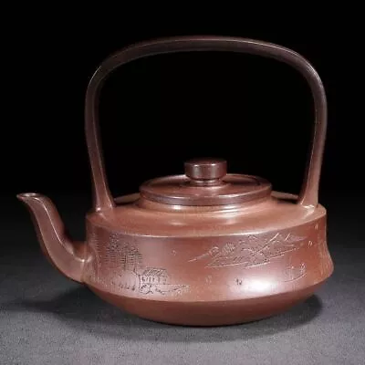Chinese Yixing Purple Clay Teapot Zisha Ceramic Landscape Teaware Collection Art • $505.99