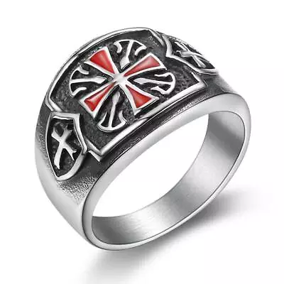Religious Jesus Cross Ring For Men And Women Made Of Stainless Steel • $9.89