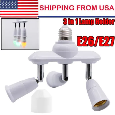 3 To 1 Light Socket Extender Converter Lamp Holder Adapter E26 E27 To E26 E27 • $12.25