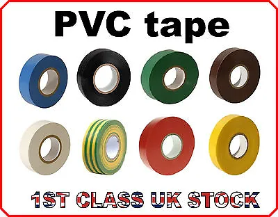 Electrical PVC Insulation Insulating Tape 19mm X 20m Flame Retardant Resistant • £1.33