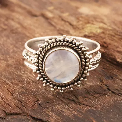 Moonstone Gemstone Ring 925 Sterling Silver Handmade Jewelry Gift For Her AM-184 • $13.47