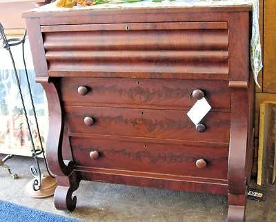 $743.75 • Buy Antique Empire Style  Chest Of Drawers Mahogany Furniture  46  Tall And 22  Dip 