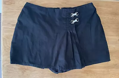 Dangerfield Womens Shorts /Skort Sz 18 Black Clips 100% Cotton Goth Festival • $26.99