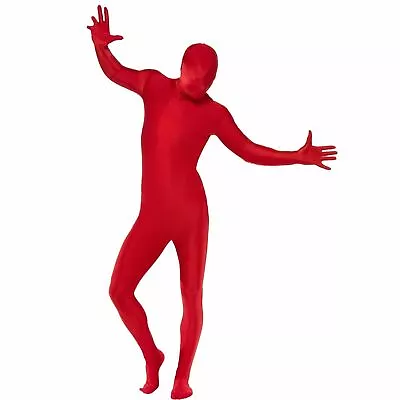 Mens Second Skin Red Bodysuit Full Body Lycra Fancy Dress Party Costume Outfit M • £19.04