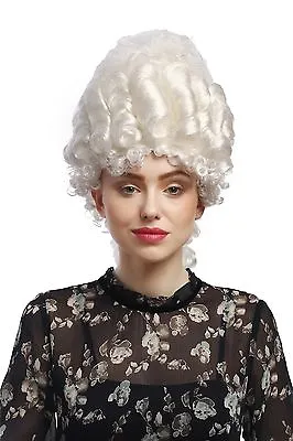 Wig Ladies Carnival Historical Baroque White Marie Antoinette Bouffant Noble • $18.42