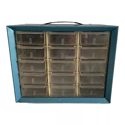 Arko-Mils Vintage 15 Drawer Organiziner Parts Bin Blue Metal  • $19.99