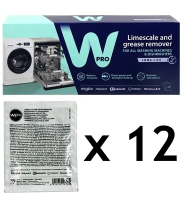 WPRO Dishwasher And Washing Machine Cleaner Limescale Descaler Grease Remover  • £14.99