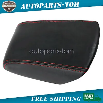 $15.49 • Buy Fits 2011-17 2018 Ford Explorer Blk Leather Console Lid Armrest Cover Red Stitch