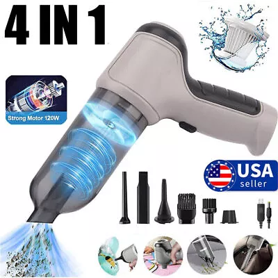 4 In 1 Upgrade Car Vacuum Cleaner Air Blower Wireless Handheld Rechargeable Mini • $16.19