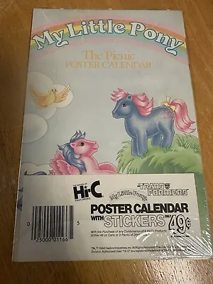 MY LITTLE PONY 1984 Hasbro Hi-C Promo Advertizing POSTER CALENDAR STICKERS B • $15.99