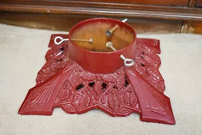 Vintage Red Holly & Berries Christmas Tree Stand • $25