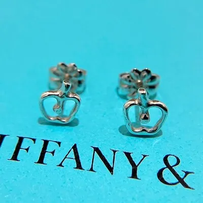 TIFFANY & Co. Elsa Peretti Apple Earrings  Silver 925 Accessory Jewelry Vintage • $128