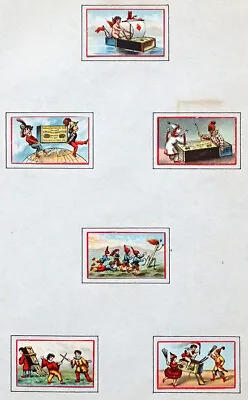 ANTIQUE Vintage MATCHBOX LABEL Lot CHERUBS GNOMES Sakerhets Dandstickor SWEDEN • $19.95