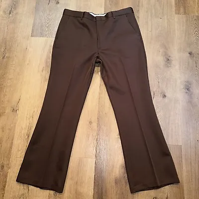 Farah Pants Mens 36 31 Polyester Leisure Suit Disco Flare Leg Vintage 60s 70s • $49.99