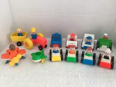 Vintage Fisher Price Little People Vehicles And People Lot • $44.98