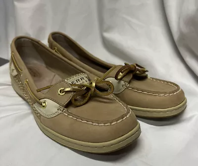 $26 • Buy Womens Sperry Boat Shoes Gold Sequin 910-1759 Size 9