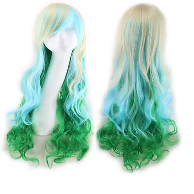 Sexy Long Curly Wig Fashion Cosplay Costume Anime Hair Full Wavy Multi-Color Wig • $14.99