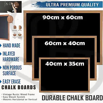 £8.75 • Buy Wooden Blackboard Chalkboard Premium Magetic Chalk Board Kids Message Memo Sign 