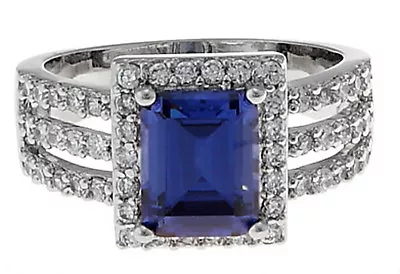 2.5 CT Imitation Tanzanite CZ Cocktail/ Engagement Ring • $20.97