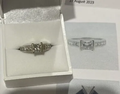 $5300 • Buy Princess Cut Diamond Ring 1.93ct Total