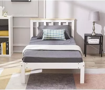 Solid Wooden Bed Frame 3ft Single 4ft6 Double King Size Bed With Mattress • £69.99