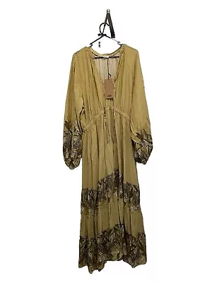 Jaase Boho Maya Maxi Long Sleeve Brown Print Size XL BRAND NEW • $28