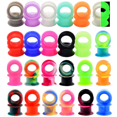 $14.99 • Buy 48PCS/LOT Thick Silicone Ear Gauges Double Flared Earskin Tunnels Plugs Expander