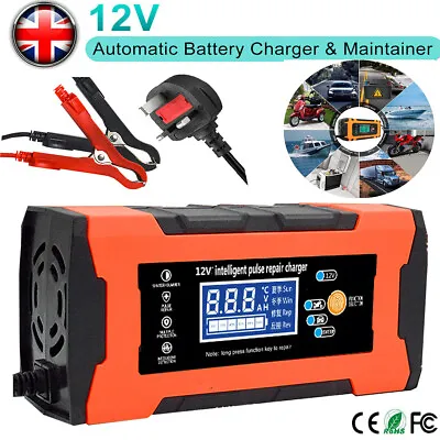 NEW 8A Digital Car Fast Battery Charger Automatic 12V Pulse Repair Jump Starter • £11.99