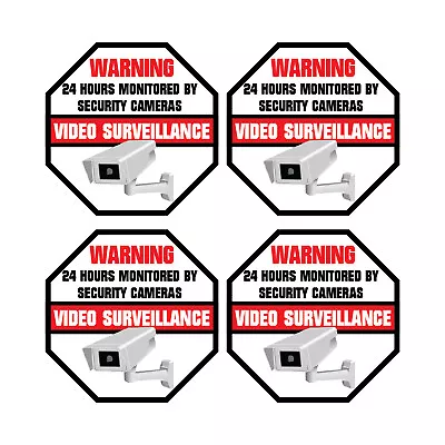 4 Home Security Video DVR Surveillance System Window Warning Vinyl Sticker Decal • $6.95