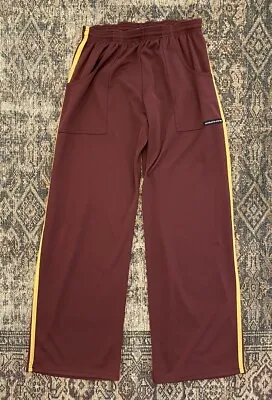 VTG 90s Golds Gym Burgundy Gold Track Pants Made In USA Workout Training SZ M/L • $49.95