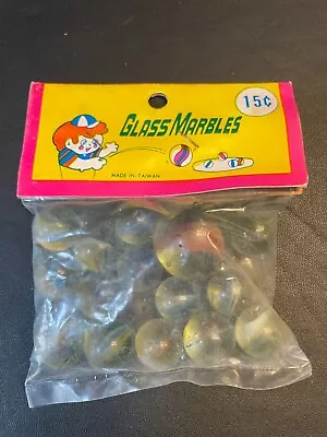 2 Vtg Glass Marbles With 1 Shooter Marble ~ Original Packaging ~ NOS ~ • $22