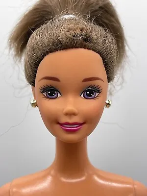 $9.99 • Buy Barbie Winter Rhapsody Doll 1996 Brunette Earrings Avon Exclusive Reroot 16783